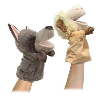 Soft Plush Horse Hand and Finger Puppet, Cartoon Toy for Kids Party Decoration