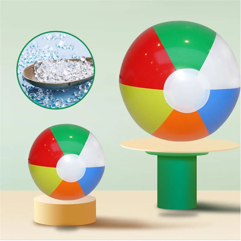 3-Piece Rainbow Color Inflatable Beach Ball Set PVC for Pool Party and Summer Water Play