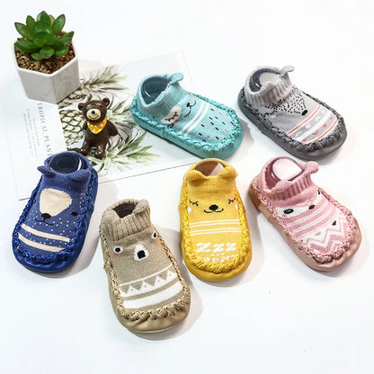 Baby Socks Slippers with Rubber Soles for Infant Newborn Children Anti-Slip Soft Sole Toddler Indoor Shoes