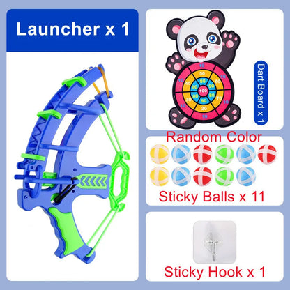 Montessori Sticky Ball Dartboard Slingshot Target – Kids Indoor & Outdoor Catapult Throwing Game