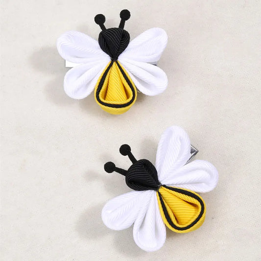 2Pcs Ribbon Bee Hairpin – Unique Animal Hair Clips for Baby Girls, Kids Barrettes, Children Headwear Accessories