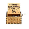 Merry Christmas Series Wooden Antique Carved Hand Cranked Music Box Classic Theme Birthday Party Gift and Family Decor