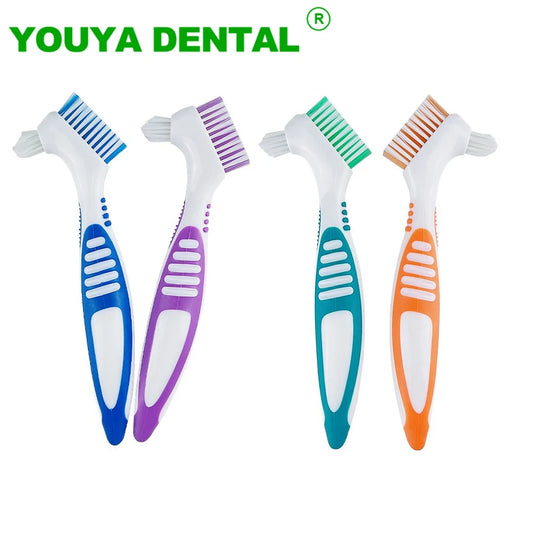 4Pcs Denture Cleaning Brush Set, Multi-Layered Bristles, Non-Slip Ergonomic Handle, Dual Heads Oral Care
