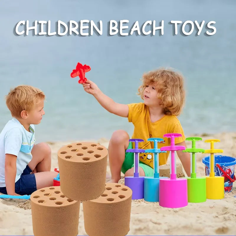 Kids Sandbox Mold Set With Shovel & Castle Brick Walls — Outdoor Beach Sand Play Toy