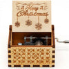 Merry Christmas Series Wooden Antique Carved Hand Cranked Music Box Classic Theme Birthday Party Gift and Family Decor