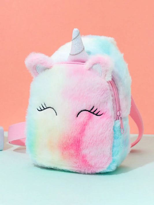 1 Pc Girls Cute Cartoon Plush Unicorn Chest Bag – Colorful Shoulder Crossbody Storage Bag for Daily Use - Kidzy Market