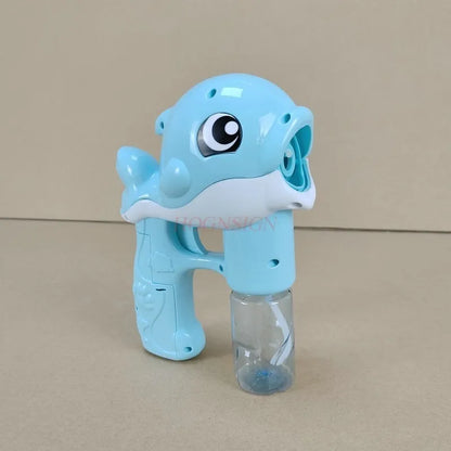 Automatic Dolphin Bubble Gun for Kids - Handheld Battery-Operated Bubble Blower Toy with 2 x 50ml (1.7 fl oz) Bubble Solution