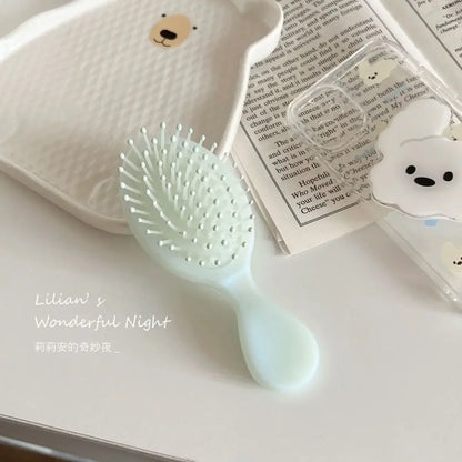 1 Piece Small Toddler Girl Hair Brush - Solid Color Massage Air Cushion Comb for Kids - Lovely Hair Care Tool