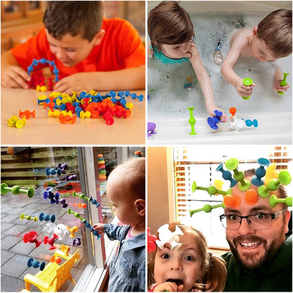 Montessori Animal Silicone Soft Building Blocks – DIY Suction Cup Assembly for Sensory Play and Educational Toy for Children