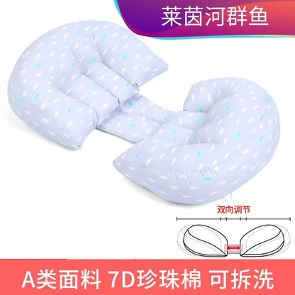 Cotton Waist Maternity Pillow for Pregnant Women - U-Shaped Full Body Pregnancy Pillow & Cushion Pad for Sleeping