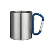 220ml (7.4 fl oz) Stainless Steel Camping Mug with Carabiner Handle, Double‑Wall Portable Travel Cup