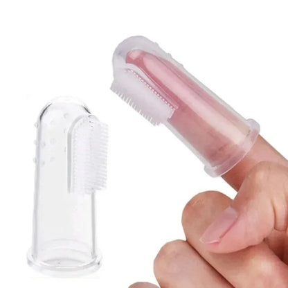 Baby Finger Toothbrush with Box, Silicone Infant Tooth Brush, Soft Rubber Training & Pet Toothbrush