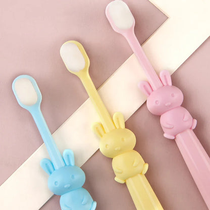 Children’s Toothbrush Oral Care Manual Toothbrush for Baby, Cartoon Rabbit Design, Oral Hygiene Gifts & Toys, 2 Styles