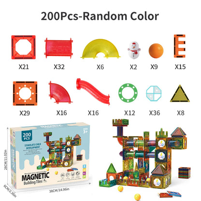 Light Magnetic Tiles Building Blocks 3D Clear STEM Educational Toy