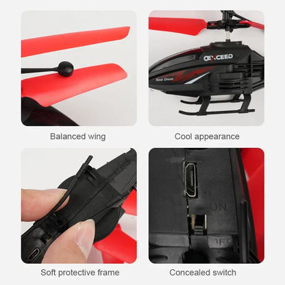 Dual-Mode Induction RC Helicopter – Suspended Aircraft with Lights and Anti-Collision