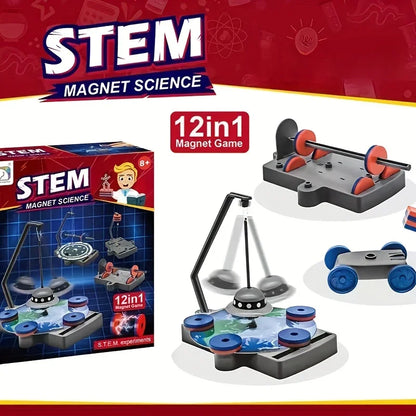 Physical Science Toys 12-in-1 Magnetic Magnet Set, Parent-Child Interactive Early Education Toy for Kids