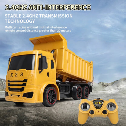 ZWN 2.4G Remote Control Excavator Dump Truck Alloy Construction Vehicle Toy