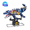 Mechanical Shark Building Blocks Set – Sea Life Model with Display Stand and Lights for Kids and Adults