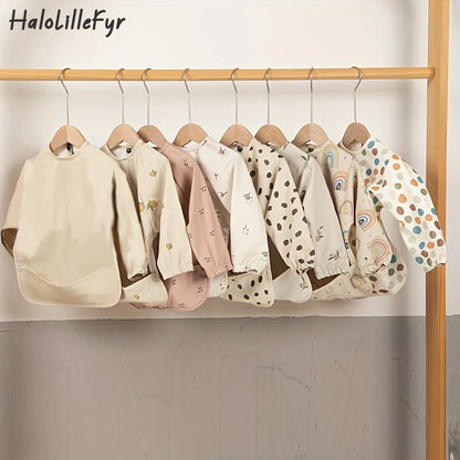 Kids Baby Feeding Bibs | Waterproof Long Sleeve Apron with Pocket, Toddler Burp Cloth for Boys & Girls, Anti-Dirty Art Smock Baby Stuff - Kidzy Market