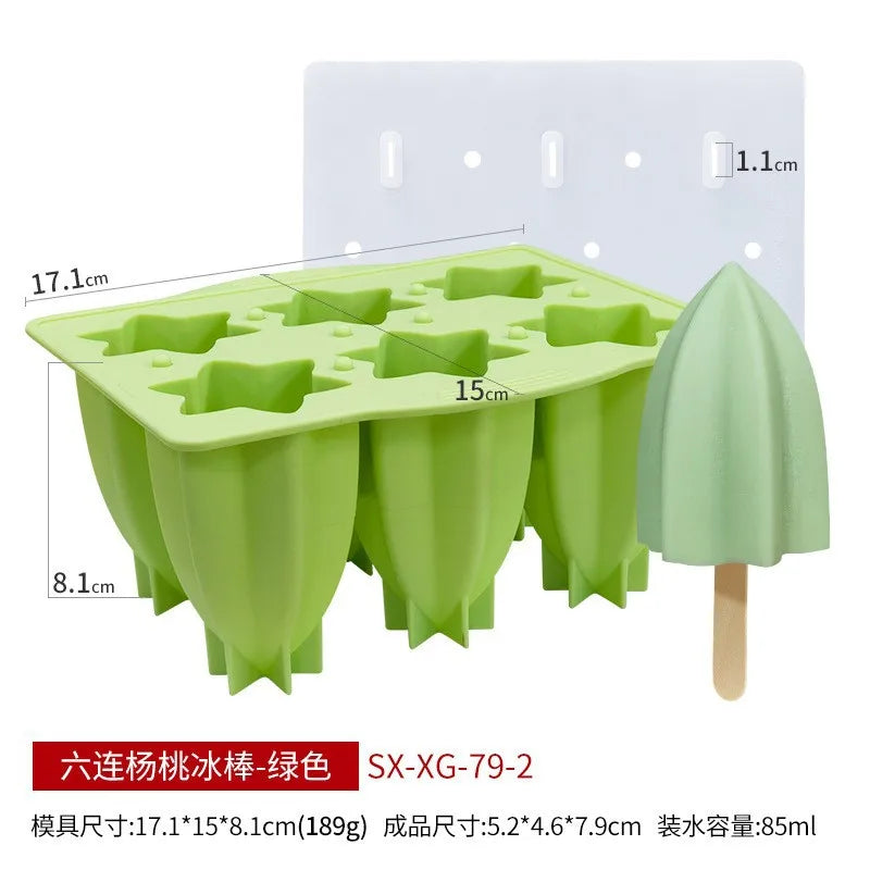 Silicone Spiral Popsicle Molds 4-Cell Reusable BPA Free Ice Pop Maker