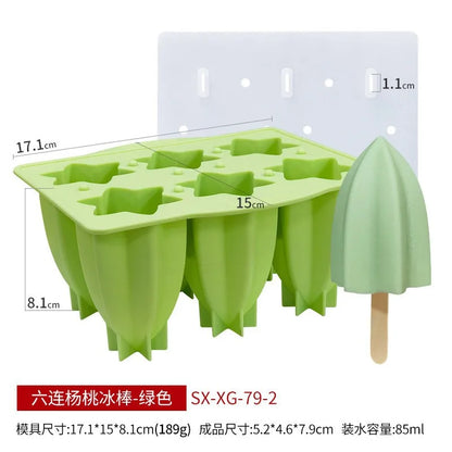 Silicone Spiral Popsicle Molds 4-Cell Reusable BPA Free Ice Pop Maker