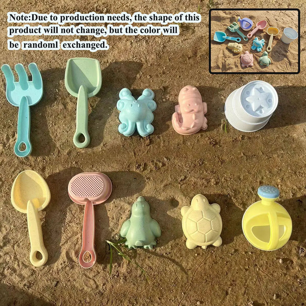 11/5/1Pcs Beach Sand & Water Play Set With Folding Bucket — Outdoor Sandbox Accessories, Random Colors