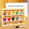 Wooden Magnetic Color & Number Maze Dinosaur Counting Toy – Montessori Toddler Learning Puzzle for Fine Motor Skills & Travel