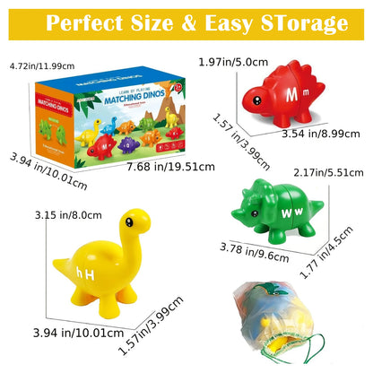 Dinosaur Alphabet and Number Matching Montessori Toy