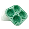 3D Silicone Rose Ice Mold Tray - 4-Cavity Flower Ice Cube Maker