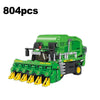 Educational Farm Building Block Set – Harvesting Locomotive, Five-Plow Tractor, Cotton Picker, Crane Arm Trailer – LEGO Compatible Kids Toy