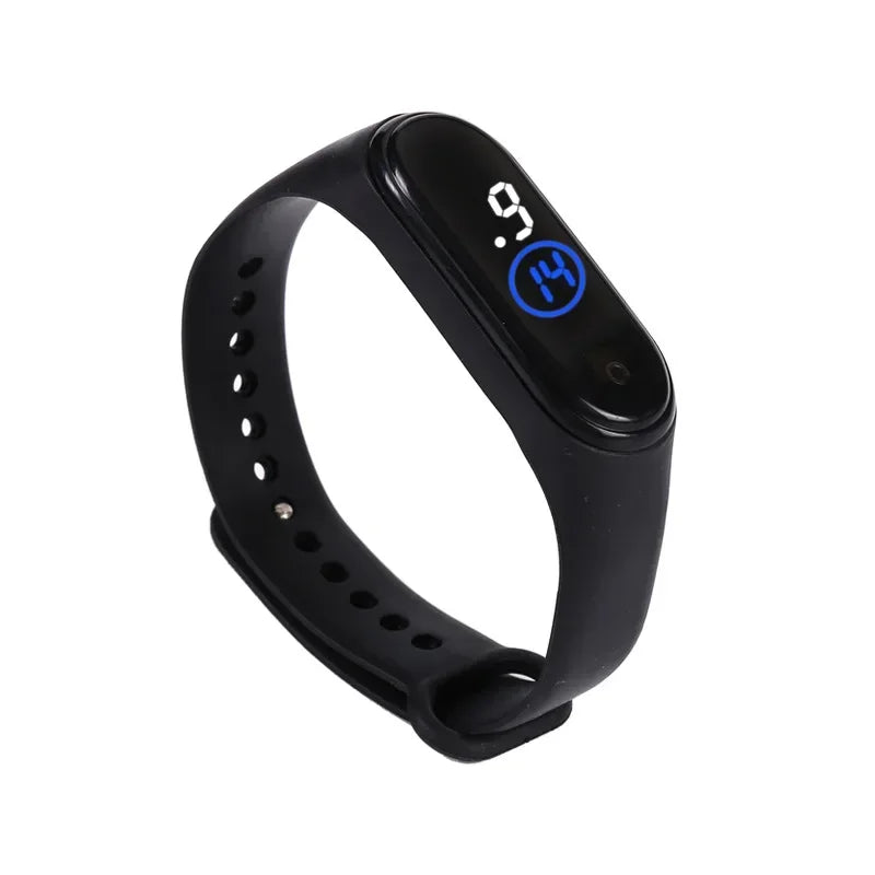 Fashion Kids Sports Waterproof LED Digital Watch Two-Tone Silicone Strap for Teen Boys and Girls