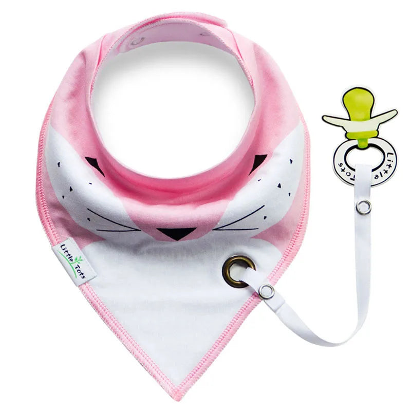 Fashionable Waterproof Cotton Baby Bibs – Triangle Saliva Towel & Pacifier Bibs for Infants - Kidzy Market