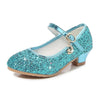 Girls Glitter Crystal High Heel Sandals – Princess Buckle Dance & Party Shoes