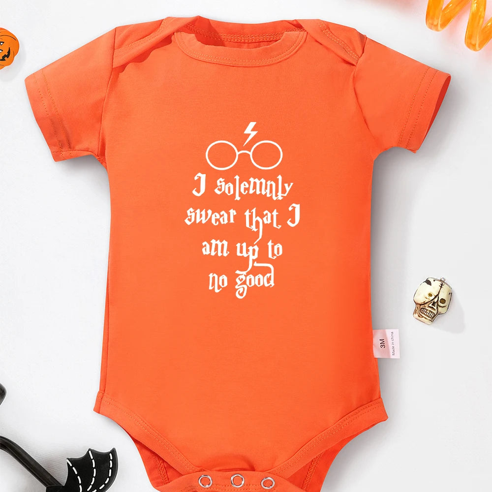 Funny White Letter Cotton Newborn Bodysuit for Baby Boys & Girls – Comfy, Soft & High-Quality Summer Clothes for Infants