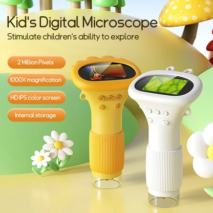 Kids Microscope 1000x Magnifier with LED, 200MP Photo and Video Function