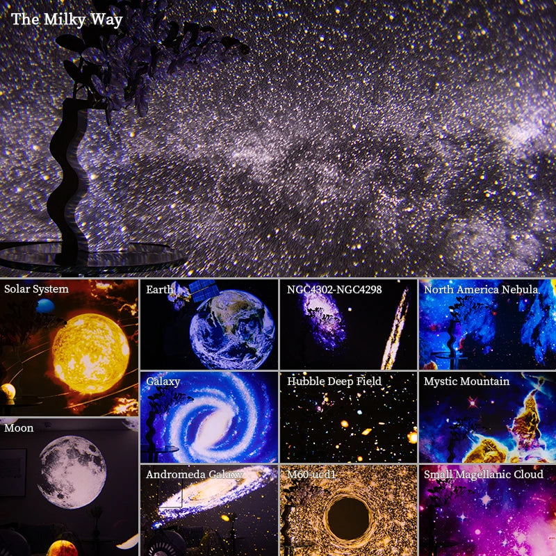 Night Light Galaxy Projector 360° Rotating Starry Sky Planetarium Lamp for Kids Bedroom Gift