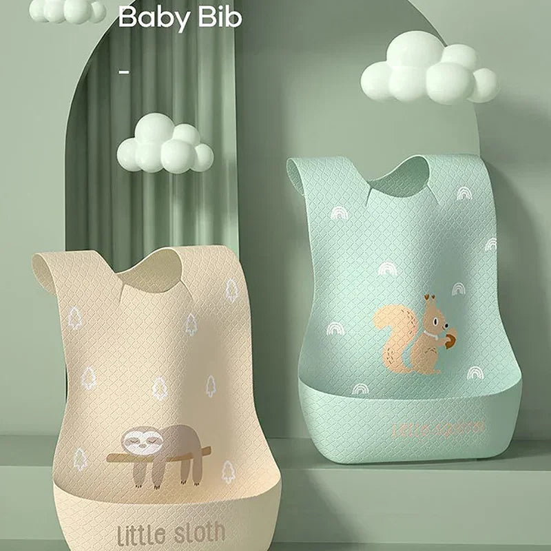 Infant Waterproof Print Bib – Super Soft Saliva Pocket, Children’s Complementary Food Rice Bibs, Burp Cloths, Baby Essentials - Kidzy Market