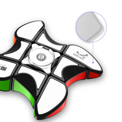[ECube] QiYi 1x3x3 Finger Hand Spinner S Windmill, Updated Magic Cube Speed Cubes, Educational Puzzle Toy for Children