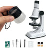 Kids Pocket Microscope Kit — 200x / 600x / 1200x LED Educational STEM Microscope with 10x Hand Loupe for School & Home