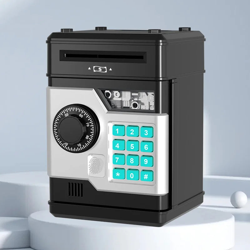 Electronic Piggy Bank with Password Safe Smart Fingerprint Automatic Banking Children's Gift Money Box