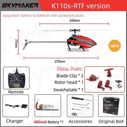 WLtoys XK K110s RC Helicopter – 2.4G 6CH 3D Brushless Motor Quadcopter Drone Toy