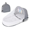 Portable Folding Baby Crib with Mosquito Net & Mattress | Travel Bassinet Backpack (31.5 x 15.7 x 16.5 in / 80 x 40 x 42 cm)