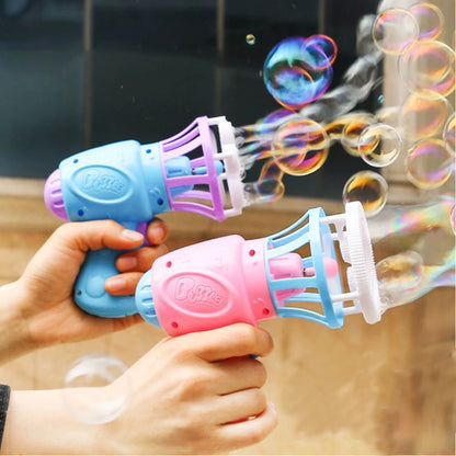 2-in-1 Automatic Bubble Machine & Bubble Gun for Kids - Outdoor Party Toy Birthday Gift
