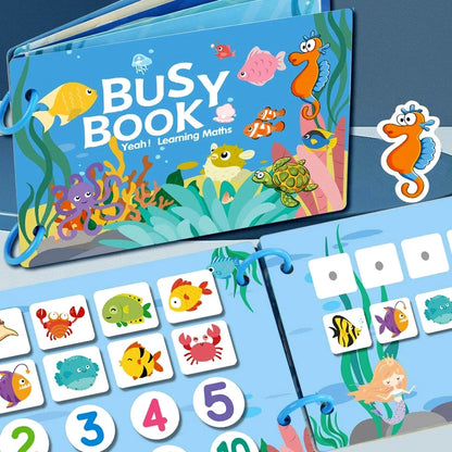 Busy Book for Kids – Animals, Vehicles, Dinosaurs Stickers with Number and Letter Matching Games, Interactive Learning Activity Book