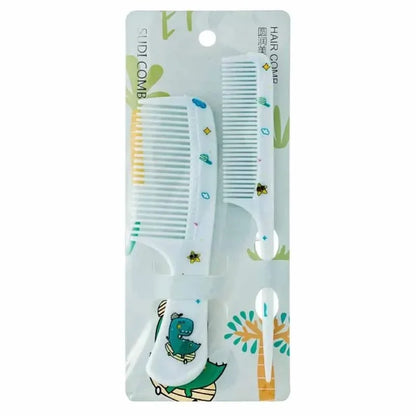 2Pcs Kids Hair Combs Set - Portable Anti-Static Plastic Comb - Cartoon Animal Hairdressing Comb with Pointed Tail for Girls