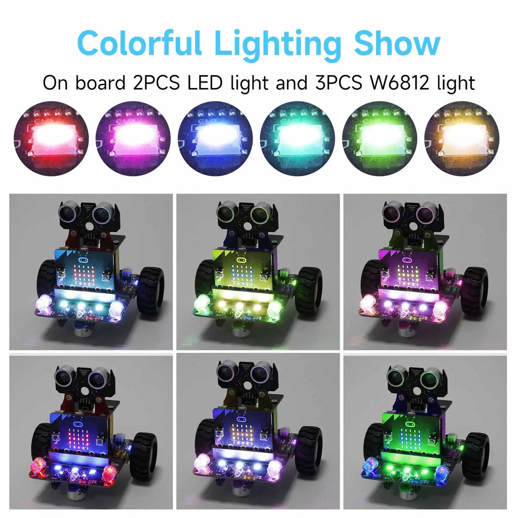 Yahboom Programmable Smart Car for Kids, DIY Learning Coding Kit, APP & IR Control, Compatible with Microbit V2