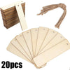 Wooden Blank Bookmarks with Rope — DIY Unfinished Wood Tags (10/20/40/60 Pack)
