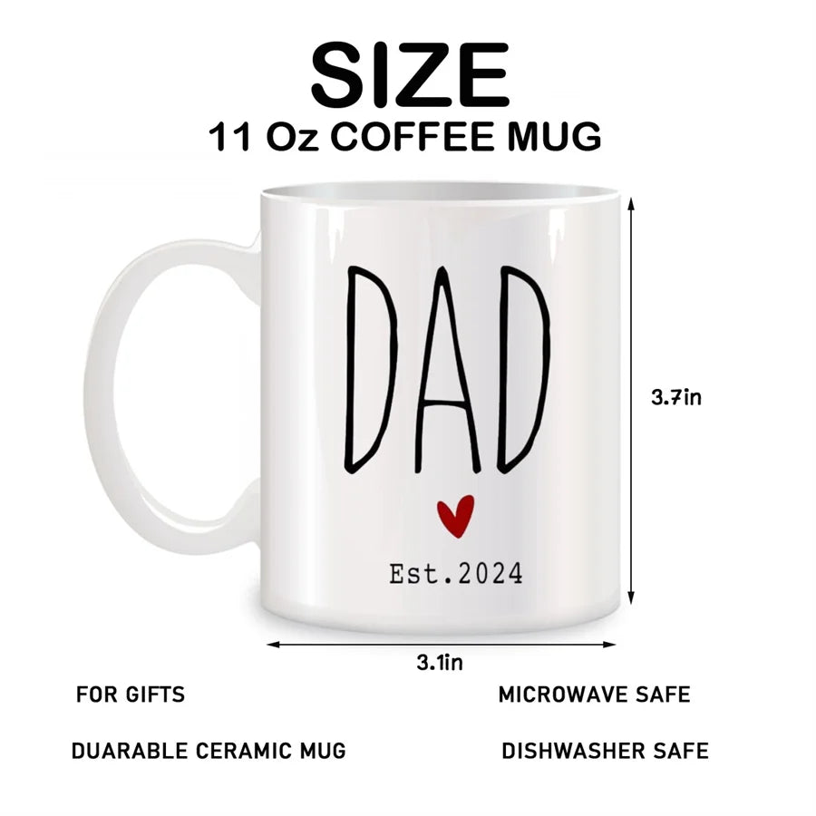 New Mom & Dad Mugs Set of 2 – 11 oz (325 ml) White Porcelain Coffee & Tea Cups – Novelty New Parents Gift