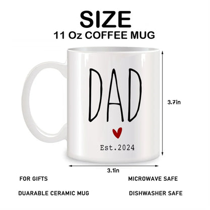 New Mom & Dad Mugs Set of 2 – 11 oz (325 ml) White Porcelain Coffee & Tea Cups – Novelty New Parents Gift