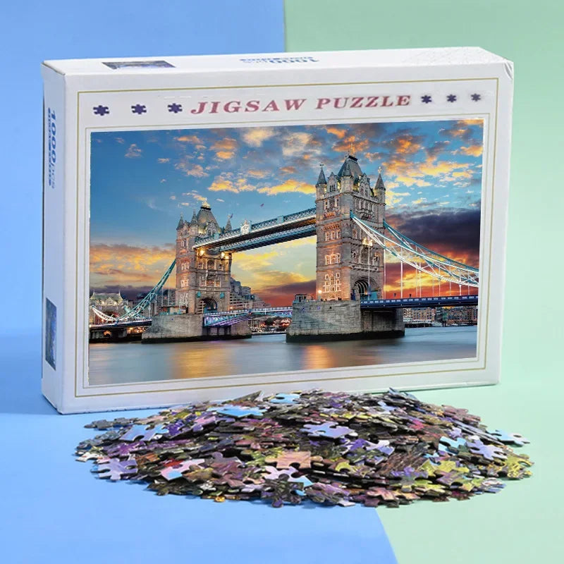 Adult Jigsaw Puzzle 1000 Pieces, Landscape Animation Paper Puzzle, Decorative Painting, Brain Exercise Toy